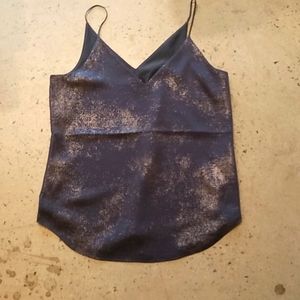 Express gray and silver Sparkle v-neck tank top